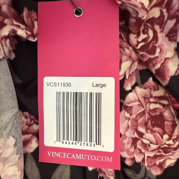 Vince Camuto Floral Molly Loungewear Pajama's Black Pink Size L NWT - Picture 5 of 5